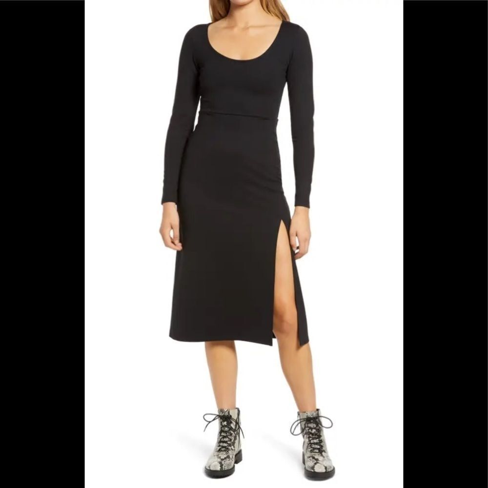 🔥🔥5 for $25🔥🔥 Leith NWOT long sleeve black midi dress with slit